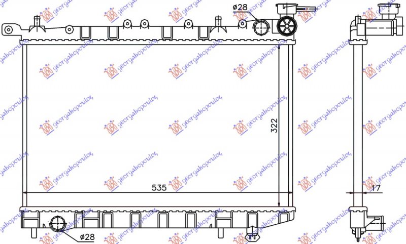 HLADNJAK MOTORA 1.4-1.6 (52.8x32) (28/28)
