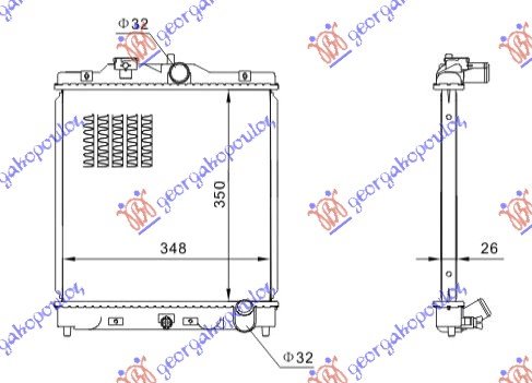 RADIATOR 1.6 VTEC 150 PS (35x35x27)