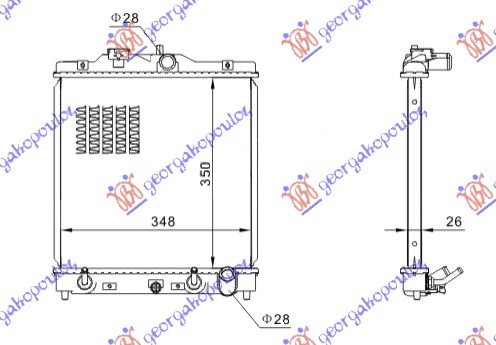 RADIATOR 1,4i16V-1,6i16V(35,2x34,7x16)AU