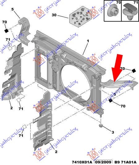 HEAD LAMP PANEL STEEL UPPER