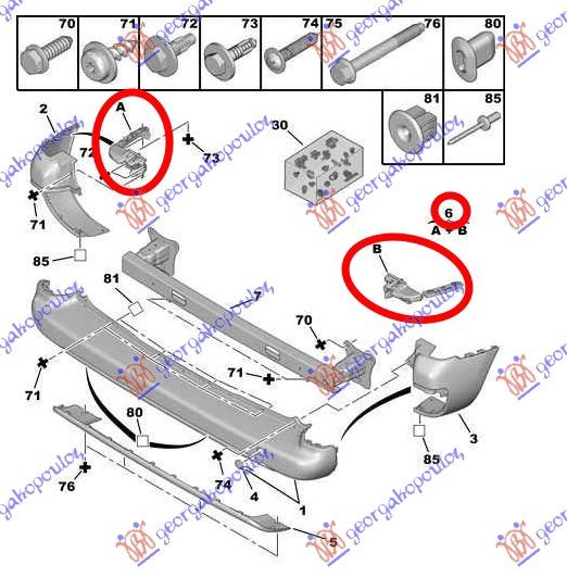 REAR BUMPER SIDE BRACKET (SET) DOUBLE GA