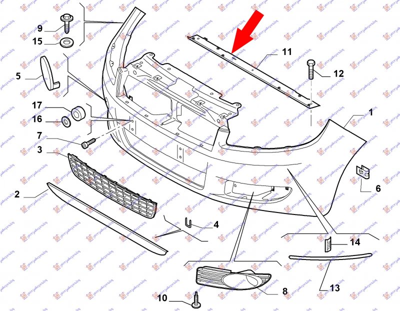 FRONT BUMPER REINFORCEMENT UPPER