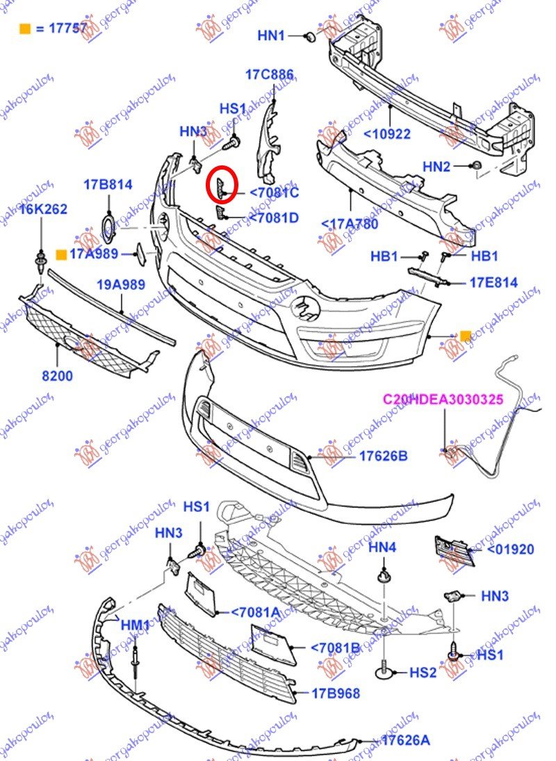 FRONT BUMPER AIRDUCT COVER OUTER