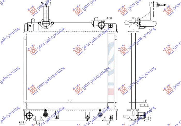 HLADNJAK MOTORA 1.0 BENZIN (AUTO) (350x400x16) (KOYO)