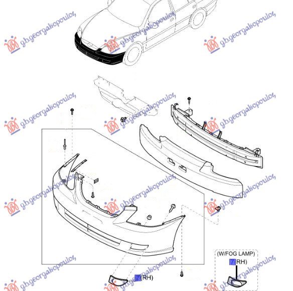 FR. BUMPER GRILLE W/O FOG LAMP