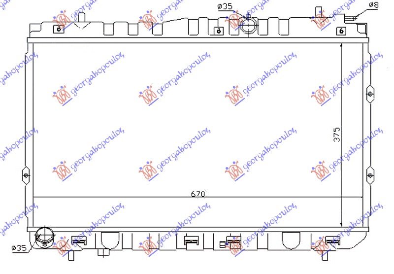 RADIATOR 1.5 CRDi DIESEL (375x670x16)