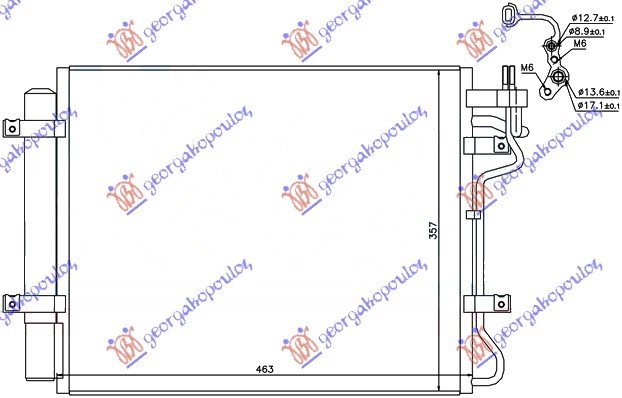 CONDENSER 1.6 CRDi (43,5x35x5x16)