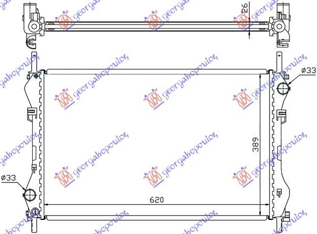 RADIATOR 2.4 TD-TDi -AC (62x40x26)