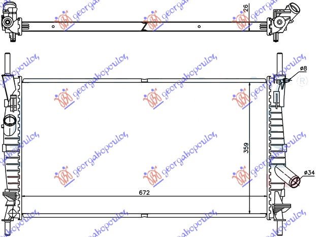 RADIATOR 2,0 TDi +/- A/C (67x38x26)