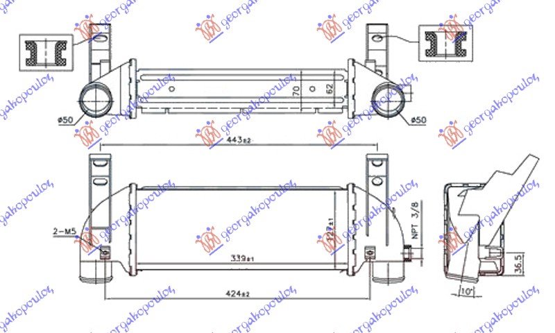 RAD. INTERC. 1.8 Di/TDCi -07 (340x128x62