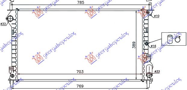 RADIATOR 1,8 PETR-1,8TDCI (70x38,5x24)