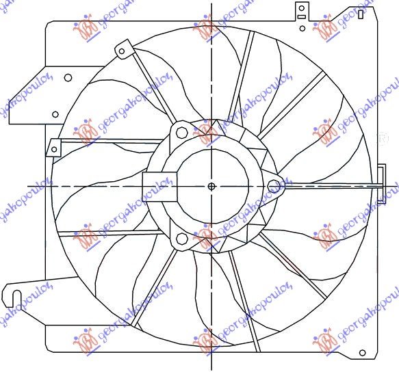 COOLING FAN ASSY SINGLE -A/C PETR-DSL