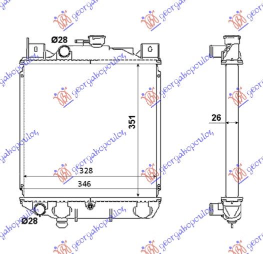 RADIATOR 1,6i 16V +-/AC (35x33x2.6)