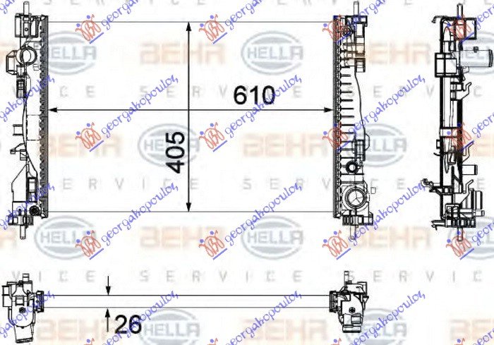 RADIATOR 1.4 TURBO (120) (61x40.5x2.6)BE