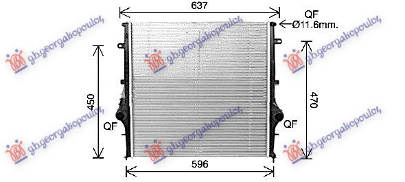 HLADNJAK MOTORA 2.2 DIZEL (AUTO) (540x543x16) (MAHLE BEHR)
