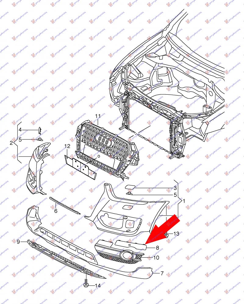 FOG LAMP COVER UPPER (W/PDS)