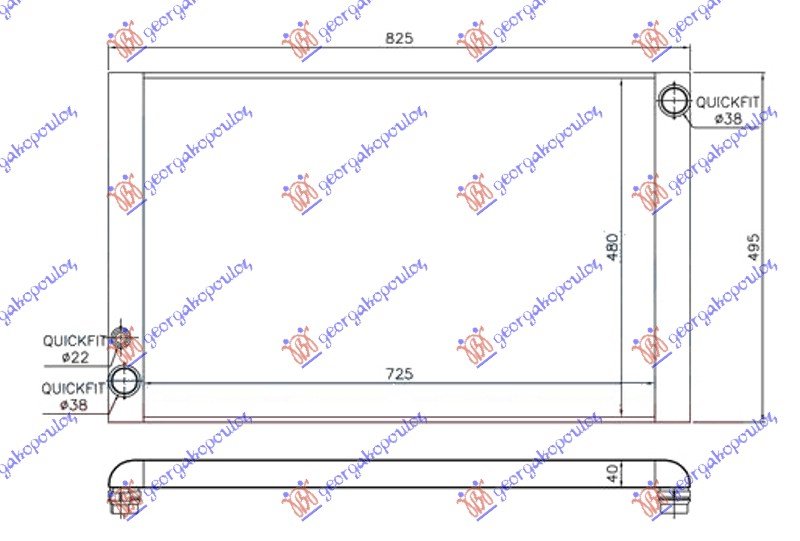 RADIATOR ALL PETR.-DSL (725x480x40)