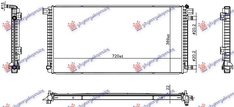 HLADNJAK MOTORA (720x369x22) (NRF)