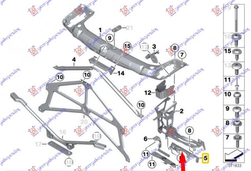 RADIATOR SUPPORT UPPER SIDE