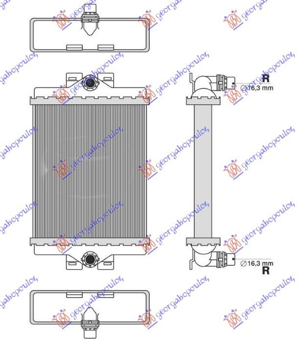 HLADNJAK MOTORA DODATNI BENZIN/DIZEL (185x156x26) (NRF)