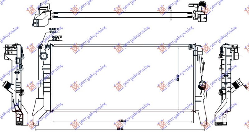 HLADNJAK MOTORA ZA SVE MODELE DIZEL (AUTO) (680x320x26) (NRF)