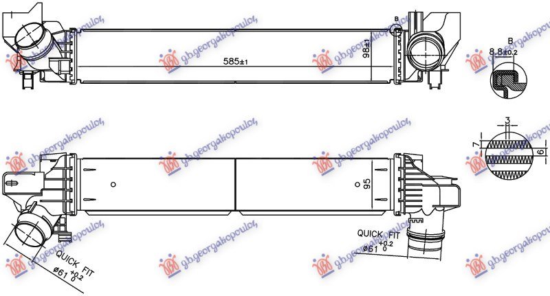 HLADNJAK INTERKULERA 2.0 BENZIN (585x98x95)