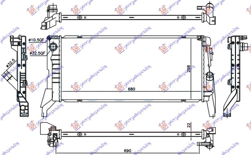 HLADNJAK MOTORA ZA SVE MODELE DIZEL (MAN) (680x298x22) (VALEO)
