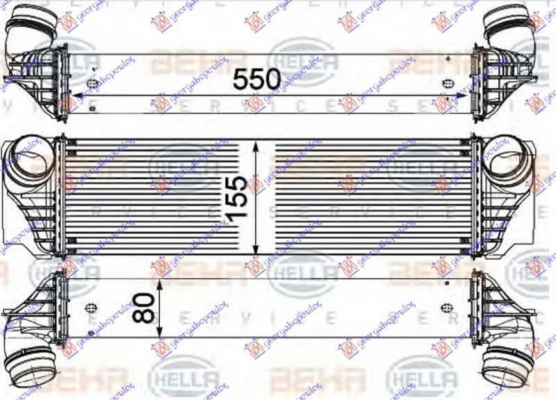 RADIATOR ITERC. 3,0 i 24V PETR (550x155x