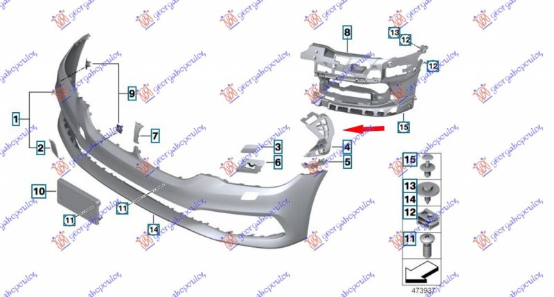 SINA ZADNJEG BRANIKA PLASTICNA (G30/SEDAN) (M-SPORT)