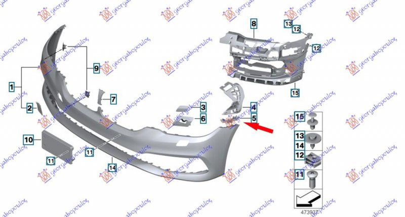 SINA ZADNJEG BRANIKA PLASTICNA (G30/SEDAN) (M-SPORT)