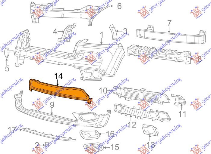 FR.BUMPER GRILLE FRAME (SPORT/LATITUDE)