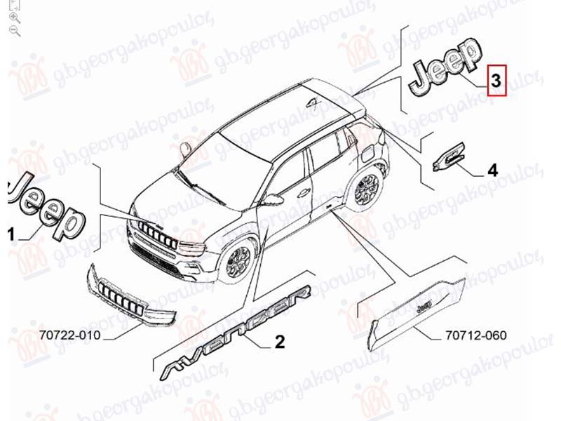 ZNAK NA GEPEK VRATIMA (JEEP) (O)