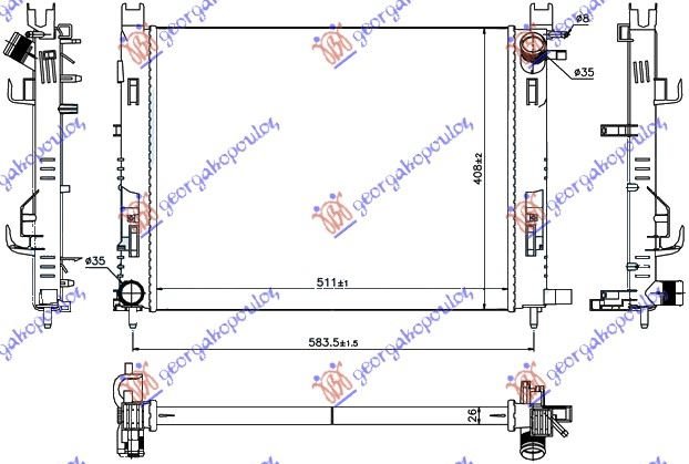 RADIATOR PETR-DSL (+/C) (51x40,8x2,7) 1