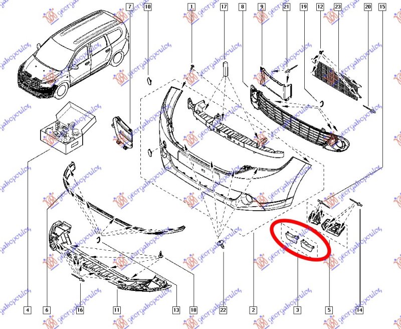 FR. BUMPER BRACKET PLASTIC (SET)