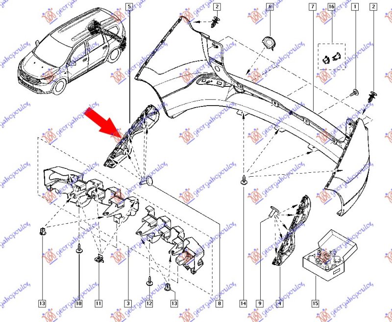 REAR BUMPER SIDE BRACKET PLASTIC