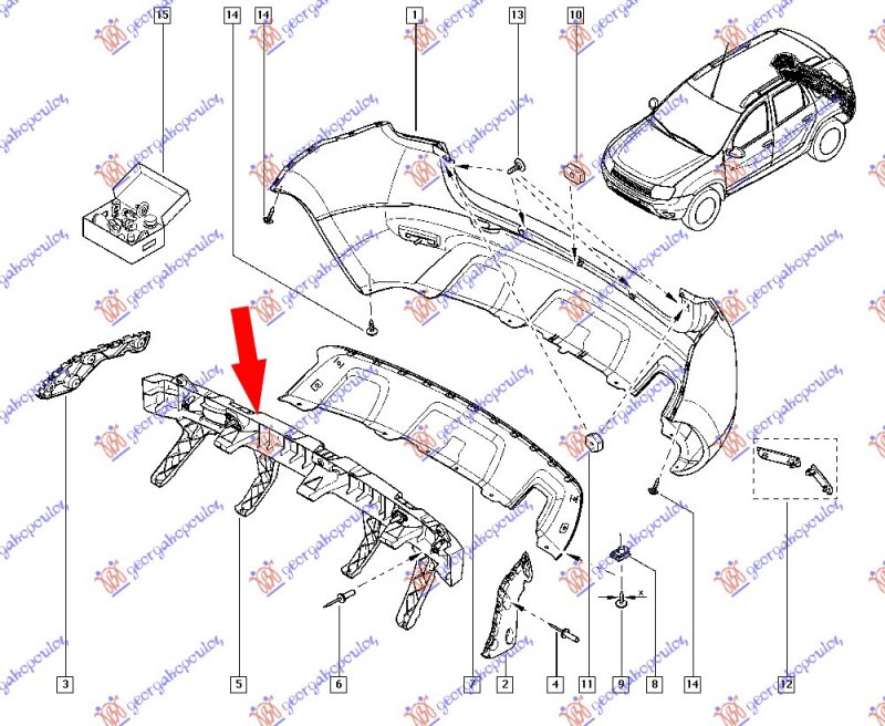 REAR BUMPER REINFORCEMENT PLASTIC