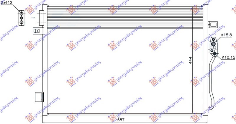 CONDENSER PETROL/DIESEL AUTO (645x460x16