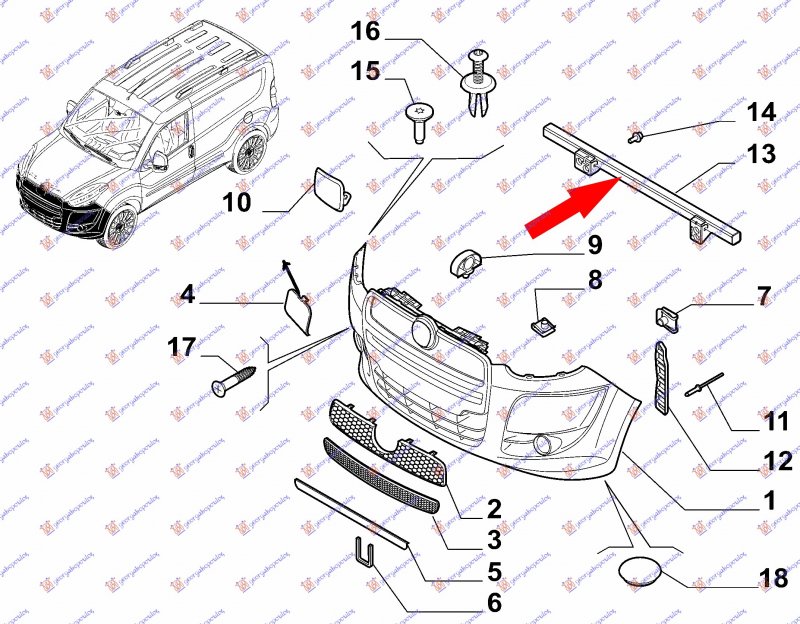 FRONT BUMPER REINFORC. UPPER