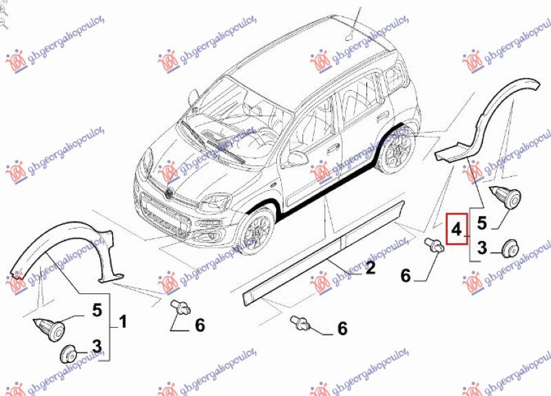RUB PLASTICNI ZADNJEG BLATOBRANA (4X4/TREKKING) (O)