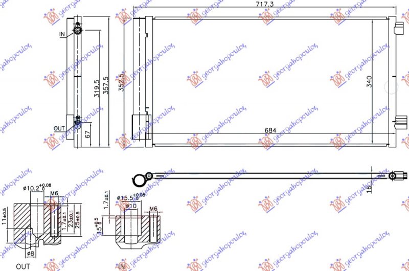 CONDENSER 1.6i 16v PETROL (684x340x16)