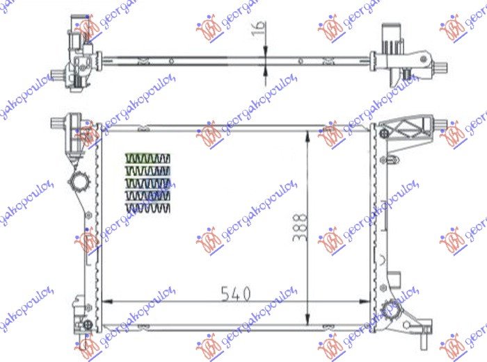 RADIATOR MOT. 1.4 (70KW) MAN BENZ 54x41