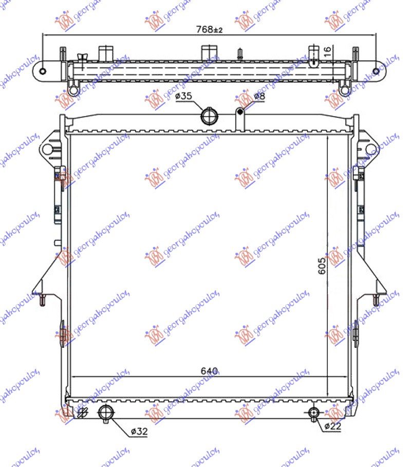 RADIATOR 2,2-3,2 TDCi (60,5x64x1,6)