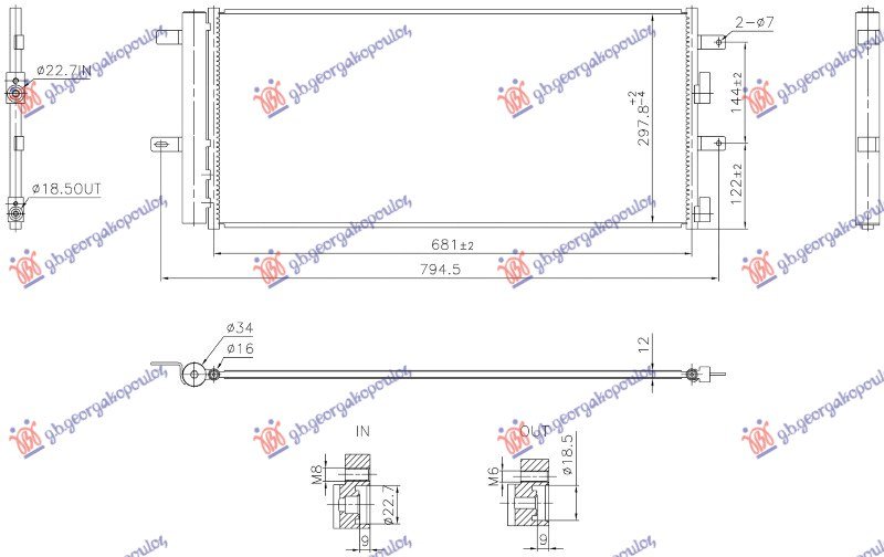 HLADNJAK KLIME 1.5 BENZIN / 2.0 DIZEL (681x298x12)