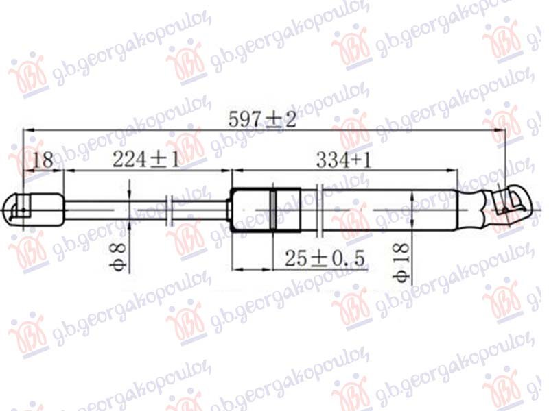 AMORTIZER GEPEK VRATA (597L-385N)