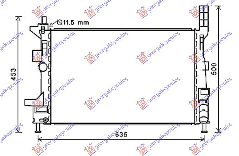 HLADNJAK MOTORA 1.5 TDCi/ECOnetic DIZEL (MAN) (543x362x26) (NRF)