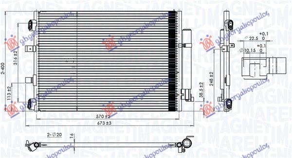 HLADNJAK KLIME 1.5TDCi/Econetic (591x378x16) (MARELLI)