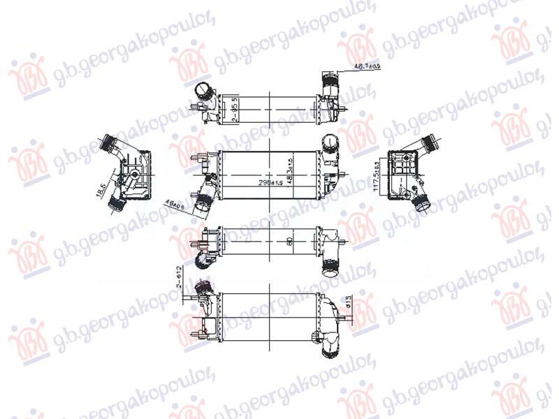 HLADNJAK INTERKULERA 1.0 EcoBoost BENZIN (298x148x80) (NISSENS)
