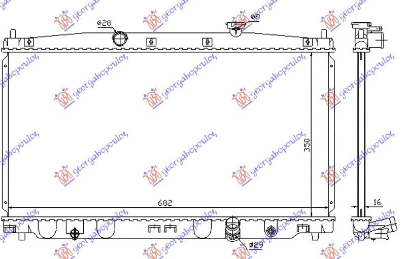 RADIATOR 1,5-i6V HYBRID A/T (35x68x1,6)