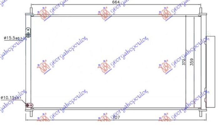 HLADNJAK KLIME BENZIN/DIZEL (665x360x16) (KOYO)