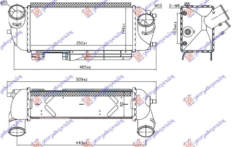 RAD. INTERC. 2.0 CRDI (350x146x90)